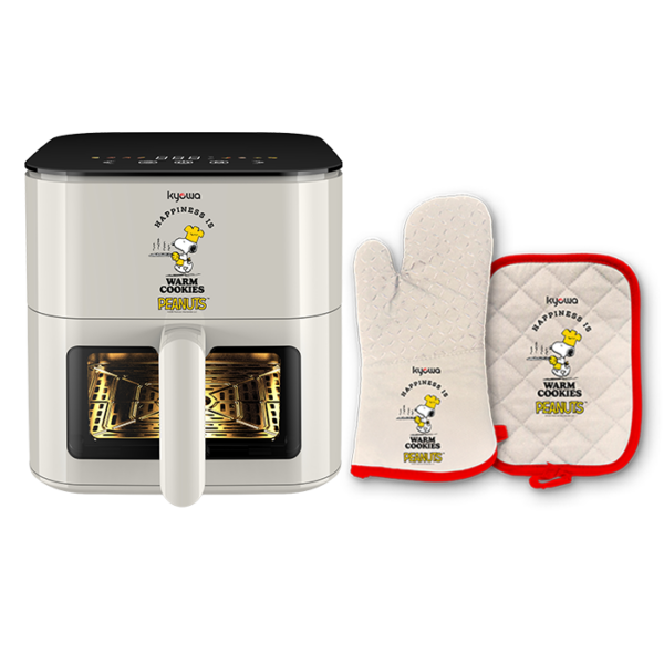 Kyowa Snoopy Air Fryer 5L WHITE + Oven Gloves and Pot Holder Set (KW-3828)