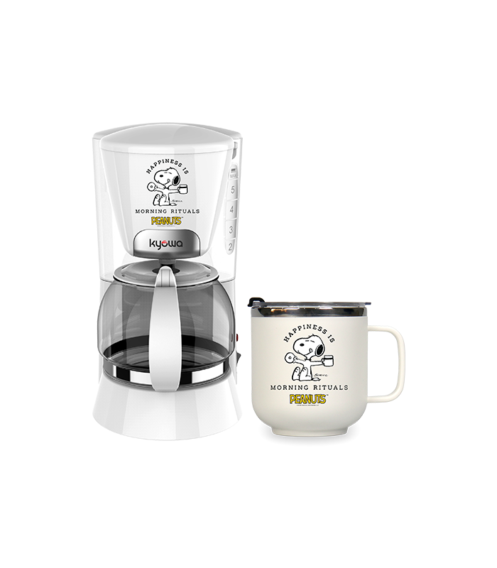 Coffee Maker (KW-1219) Kyowa Snoopy Coffee Maker 5 cups White + Coffee Mug 420ml (KW-1219) - Image 1
