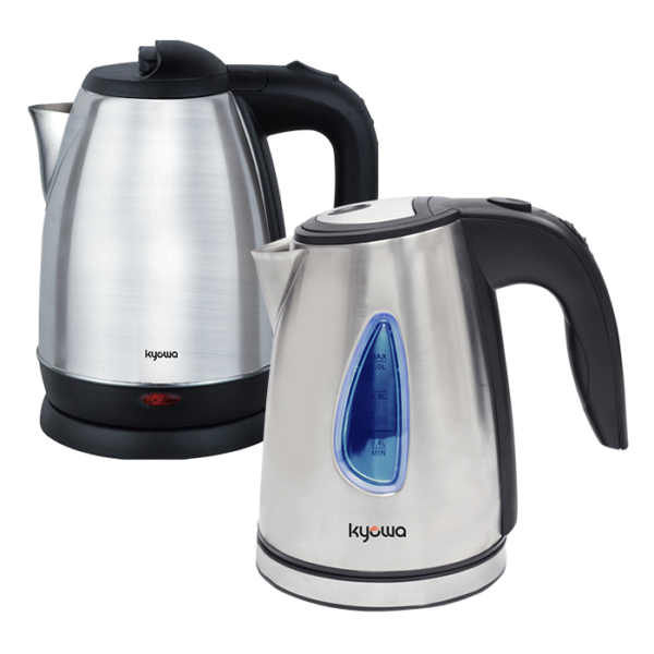 Kyowa  K-Sulit Twin Bundle: Kyowa 1.7 Liters Electric Kettle with Stainless Steel Body (K1362) + Kyowa 1.0 Liter Electric Kettle with Stainless Steel Body (K1365)