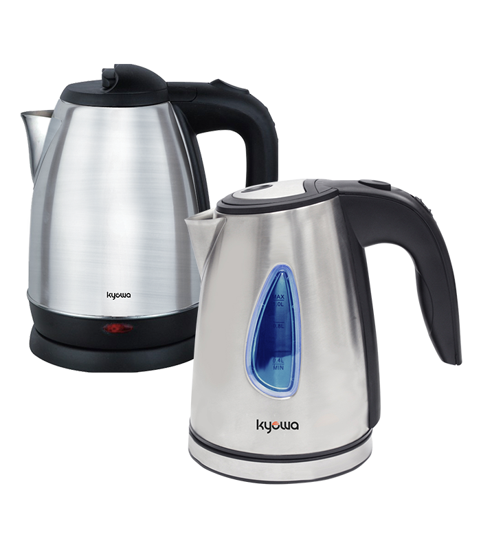 KW-1362, KW-1365 Kyowa K-Sulit Twin Bundle: Kyowa 1.7 Liters Electric Kettle with Stainless Steel Body (K1362) + Kyowa 1.0 Liter Electric Kettle with Stainless Steel Body (K1365) - Image 1