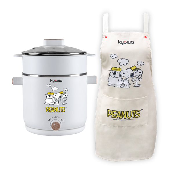 Kyowa Snoopy Multicooker 1.5L White + Kitchen Apron (KW-3808)