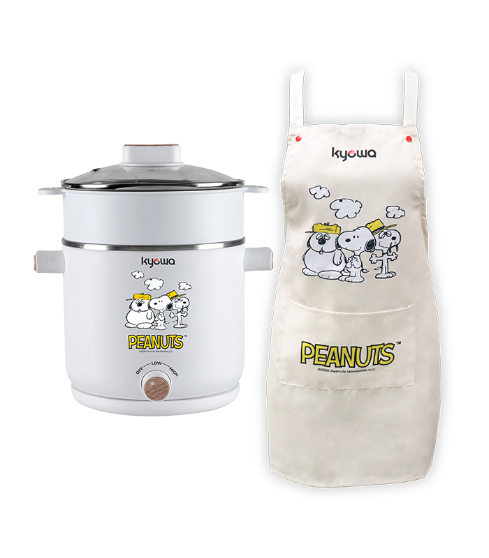 Multi-Cooker (KW-3908) Kyowa Snoopy Multicooker 1.5L White + Kitchen Apron (KW-3808) - Image 1