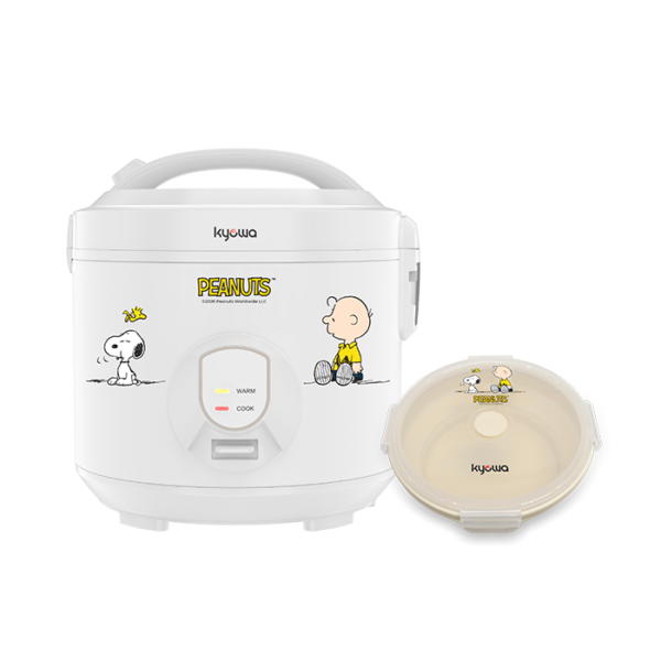 Kyowa Snoopy Rice Cooker Jar 1.8L WHITE w/ Steamer + Collapsible Food Keeper (KW-2109)