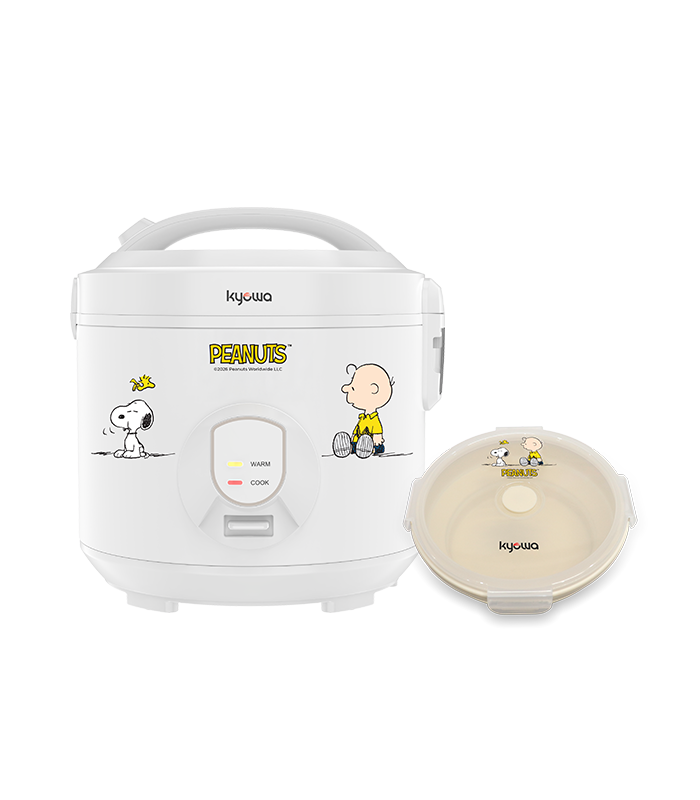 Rice Cooker Jar (KW-2109) Kyowa Snoopy Rice Cooker Jar 1.8L WHITE w/ Steamer + Collapsible Food Keeper (KW-2109) - Image 1